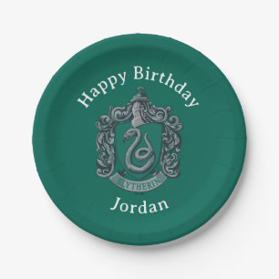 Assiettes En Carton Harry Potter Blason de Serpentard Vert