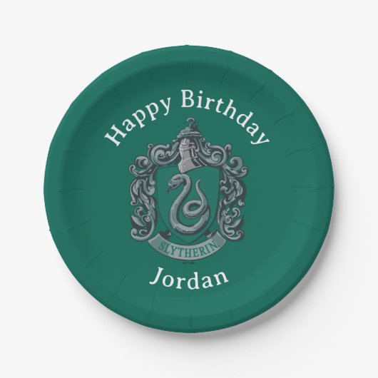 Assiettes En Carton Harry Potter | Blason de Serpentard Vert (Devant)