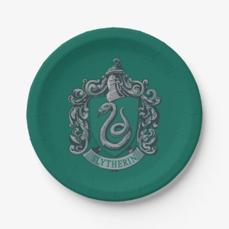 Assiettes En Carton Harry Potter | Blason de Serpentard Vert