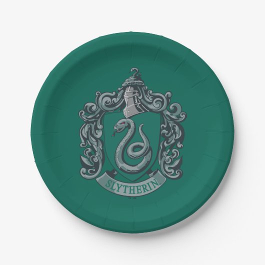 Assiettes En Carton Harry Potter | Blason de Serpentard Vert (Devant)