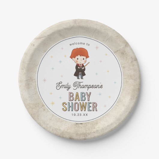 Assiettes En Carton Harry Potter Chibi Ron Weasley Wizard Baby Shower (Devant)