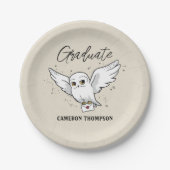 Assiettes En Carton Harry Potter | Hedwig Graduation (Devant)