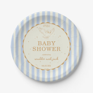 Assiettes En Carton Harry Potter Hedwig Rayure Bleue Baby Shower