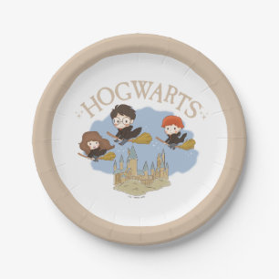 Assiettes En Carton HARRY POTTER™, Hermione & Ron Fly Over HOGWARTS™
