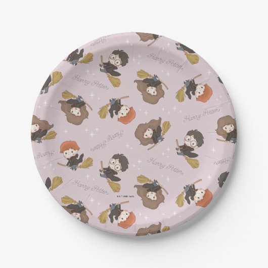 Assiettes En Carton HARRY POTTER™, Hermione & Ron Flying Motif (Devant)