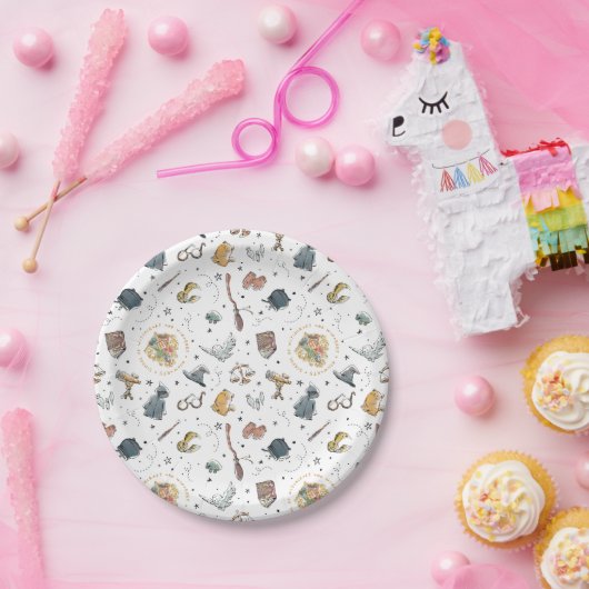 Assiettes En Carton HARRY POTTER™ Icons Pattern (Fête)