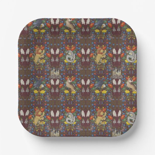 Assiettes En Carton HARRY POTTER™ | Motif d'icône d'aquarelle en Bourg (Recto)