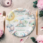 Assiettes En Carton Hatching Pastel Whimsical Bientôt Baby shower Dino