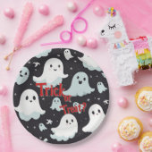 Assiettes En Carton Hauned House Trick Treat Halloween (Fête)