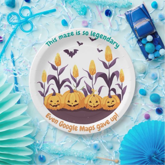 Assiettes En Carton Haunted Halloween Corn Field (Fête)