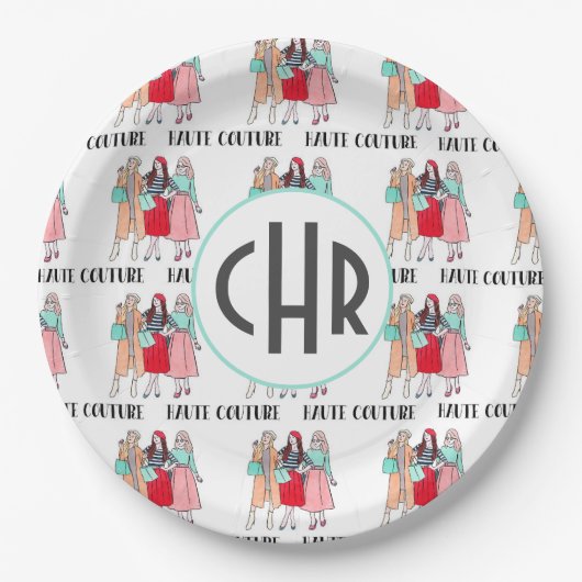 Assiettes En Carton Haute Couture | Mode | Paris | Monogramme (Devant)