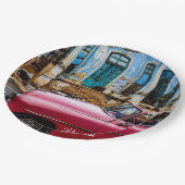 Assiettes En Carton Havana Cuba Voiture rouge Vintage (Angle)