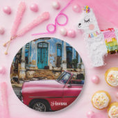 Assiettes En Carton Havana Cuba Voiture rouge Vintage (Fête)