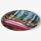 Assiettes En Carton Havana Cuba Voiture rouge Vintage (Angle)