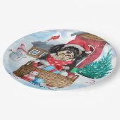 Assiettes En Carton Havanese Dog In snow Christmas Dog House (Angle)