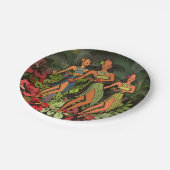 Assiettes En Carton Hawaii Aloha Palm Hula Art Design (Angle)