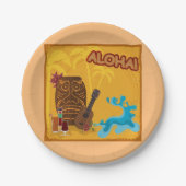 Assiettes En Carton Hawaii Aloha Tiki Bar Retro Luau Party (Devant)