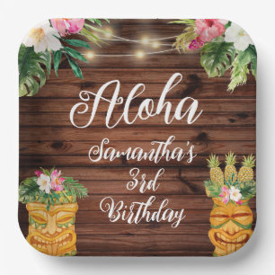 Assiettes En Carton Hawaiian Aloha Tropical Birthday Luau Party