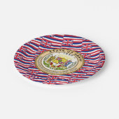 Assiettes En Carton Hawaiian Flag & Seal, Flag of Hawaii (Angle)