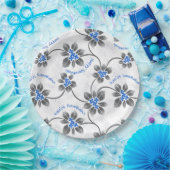 Assiettes En Carton Hawaiian Holly Hanoukka Blue Floral (Fête)