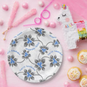 Assiettes En Carton Hawaiian Holly Hanoukka Blue Floral (Fête)