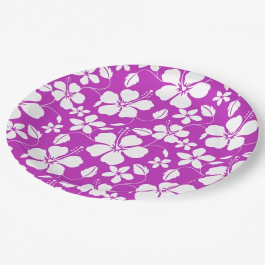 ASSIETTES EN CARTON HAWAIIAN HULA (HIBISCUS) BERRY (Angle)
