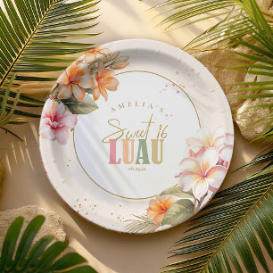 Assiettes En Carton Hawaiian Luau Sweet sixteen ID1092