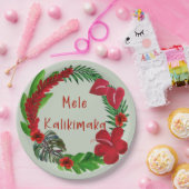 Assiettes En Carton Hawaiian Mele Kalikimaka couronne tropicale (Fête)