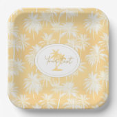 Assiettes En Carton Hawaiian Palm Tree Silhouette Motif Gold ID1093 (Recto)