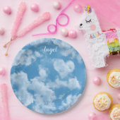 Assiettes En Carton Heart Cloud Ciel mignon Moderne Bleu Personnalisé (Fête)