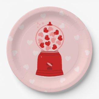 Assiettes En Carton heart love valentine gumball machine gum