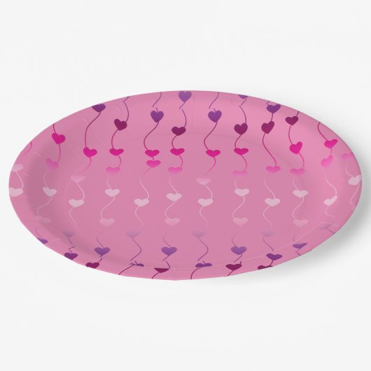 Assiettes En Carton Heart on a String Pattern (Angle)