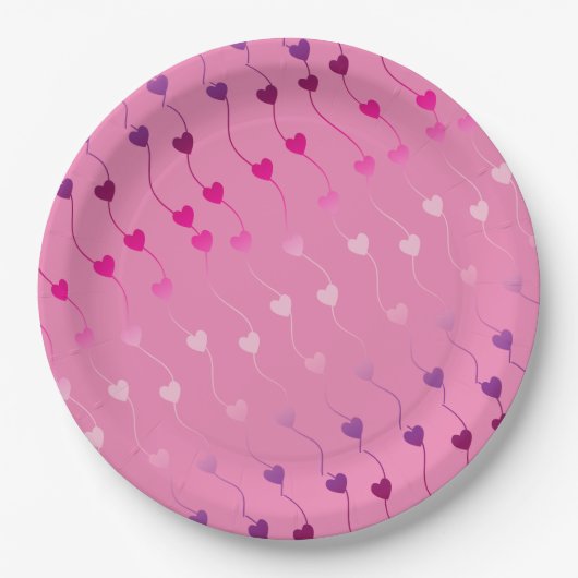 Assiettes En Carton Heart on a String Pattern (Devant)