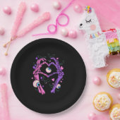 Assiettes En Carton Heart Skeleton Mains - Halloween Pastel Goth Eyeba (Fête)