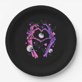 Assiettes En Carton Heart Skeleton Mains - Halloween Pastel Goth Eyeba (Devant)