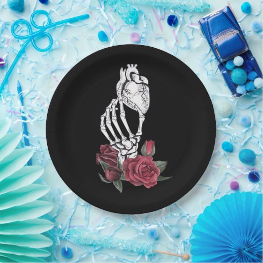 Assiettes En Carton Heart The Skeleton's Hand Classic (Fête)