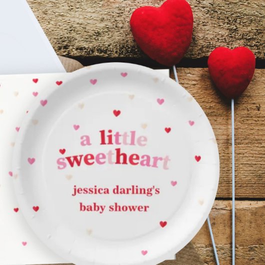 Assiettes En Carton Heart Valentine Thème Baby Girl Douche Plaque en p