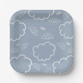 Assiettes En Carton  Heavenly Angel Halo Cloud  Blue   (Recto)