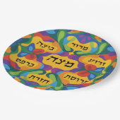 Assiettes En Carton Hebrew Pesach Seder Plate for Passover Dinner  (Angle)