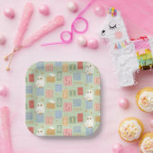 Assiettes En Carton Hedwig Post Letter Block Pattern (Fête)