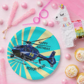 Assiettes En Carton Hélicoptère bleu (Fête)