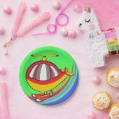 Assiettes En Carton Hélicoptère Jaune Et Rouge (Fête)