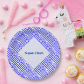 Assiettes En Carton Hellas et drapeau grec Personnalisation en bleu ca (Fête)