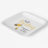 Assiettes En Carton Hello Baby Bee : Baby shower adorable (Angulaire)