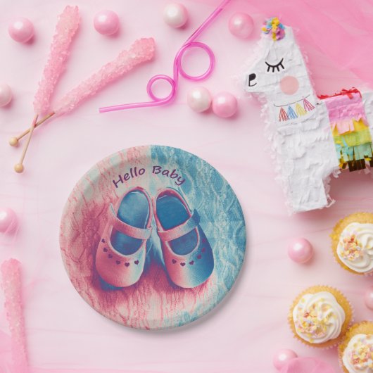 Assiettes En Carton Hello Baby - charmant (Fête)
