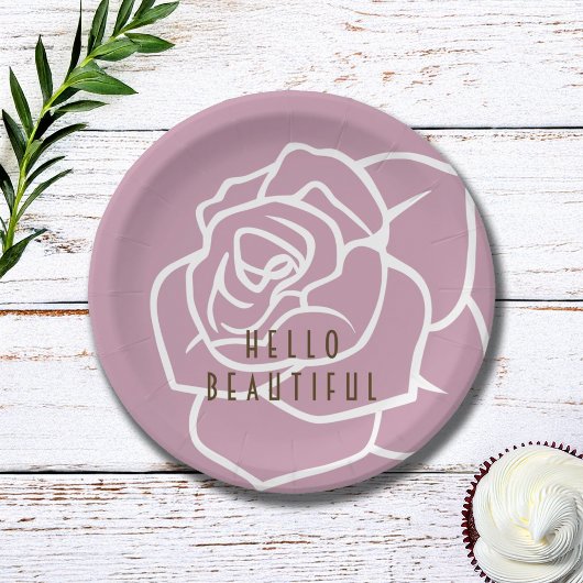 Assiettes En Carton Hello Beautity - Moderne Chic Rose Rose