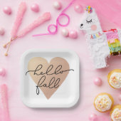 Assiettes En Carton Hello Fall Love Heart (Fête)