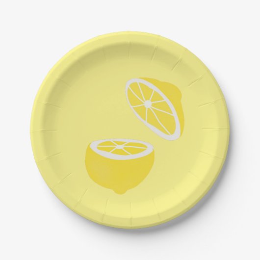 Assiettes En Carton Hello Lemon jaune moderne fruit (Devant)