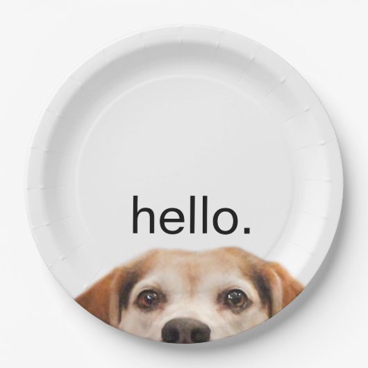 Assiettes En Carton Hello mignon Beagle chien moderne tendance (Devant)
