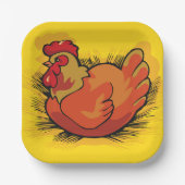 Assiettes En Carton Hen on Nest Bright Farmyard Chicken (Recto)